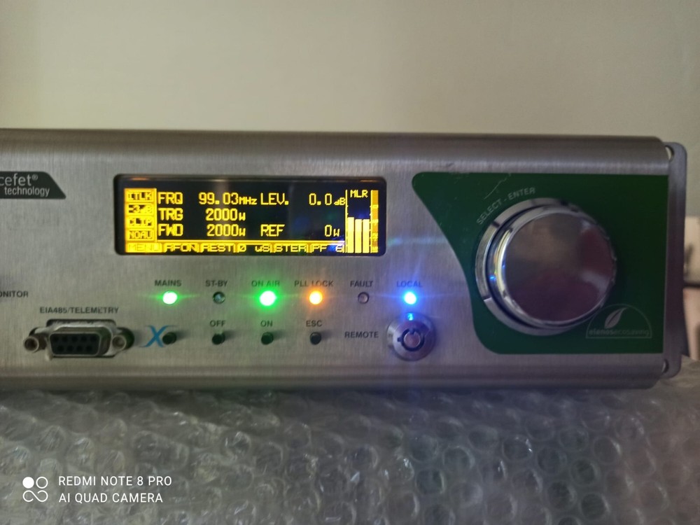 Broadcast Elenos 2000w Indium Series FM Transmitter with Encoder Stereo 88/108