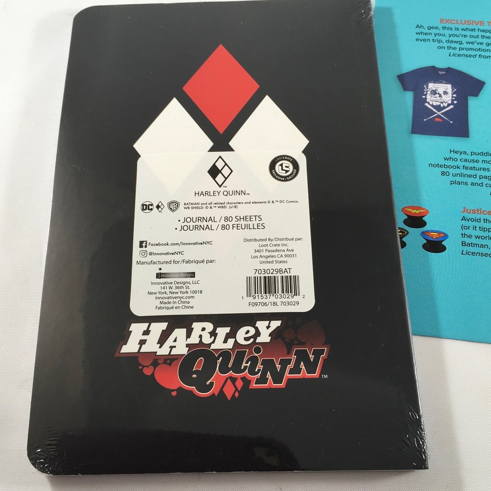 Harley Quinn Notebook Journal DC Comics Loot Crate Exclusive