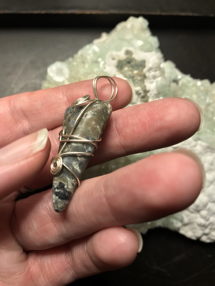 Natural Que Sera Sterling Silver Wrapped Pendant