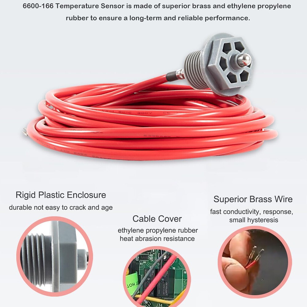 for Jacuzzi Sundance Spa Temperature Sensor Curled Finger Temp Sensor 6600-166