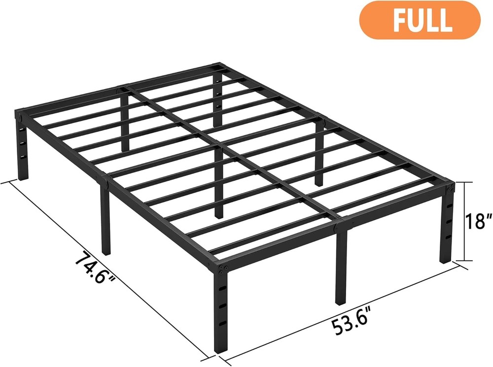18 Inch Full Bed Frame Sturdy Metal Platform Full Size No Box Spring Needed