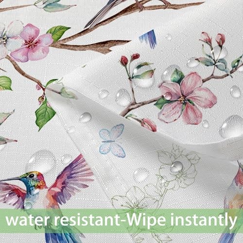 Spring Tablecloth 60x120 for Recatangle 120" x 60" (Rectangular) Floral Bird