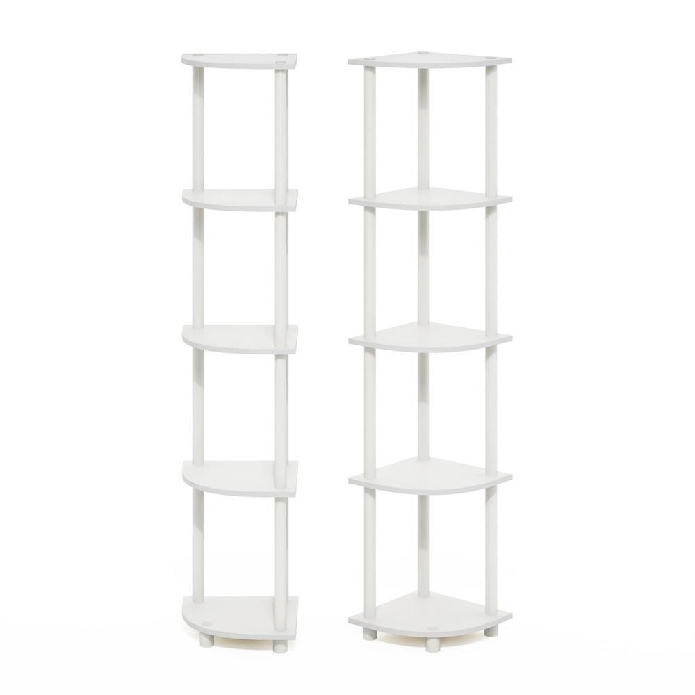 5 Tier Corner Display Rack Multipurpose Shelving Unit Set of 2 Home Storage