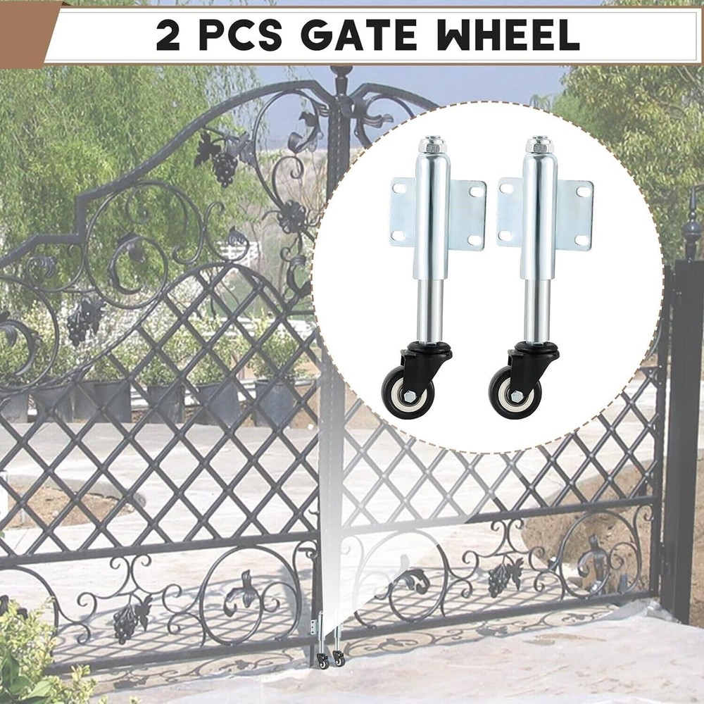 2" Fence Gate Wheels with Spring Rolling Gate Swivel Caster Gate Rollers Support