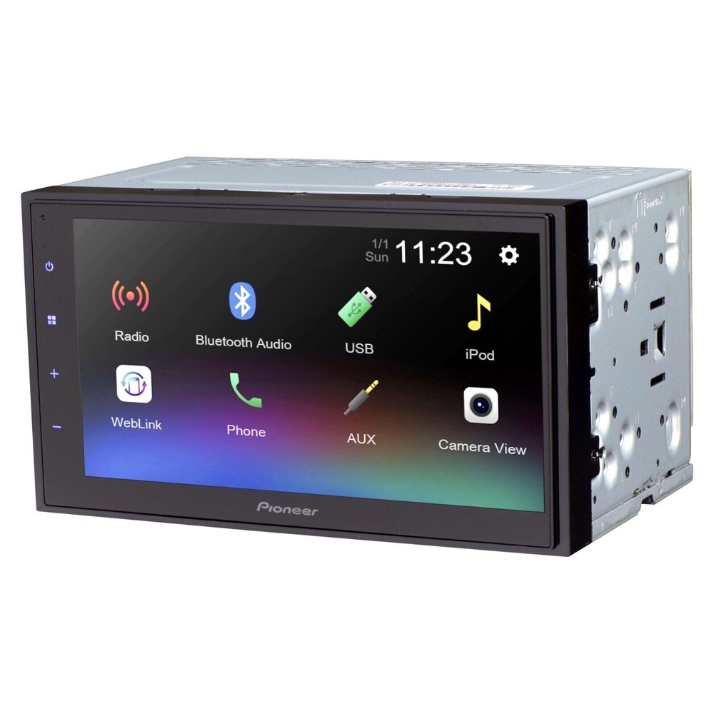 Pioneer Bundle 6.8" Bluetooth Receiver w/ Front/Rear Security Dash Cam 3" Screen