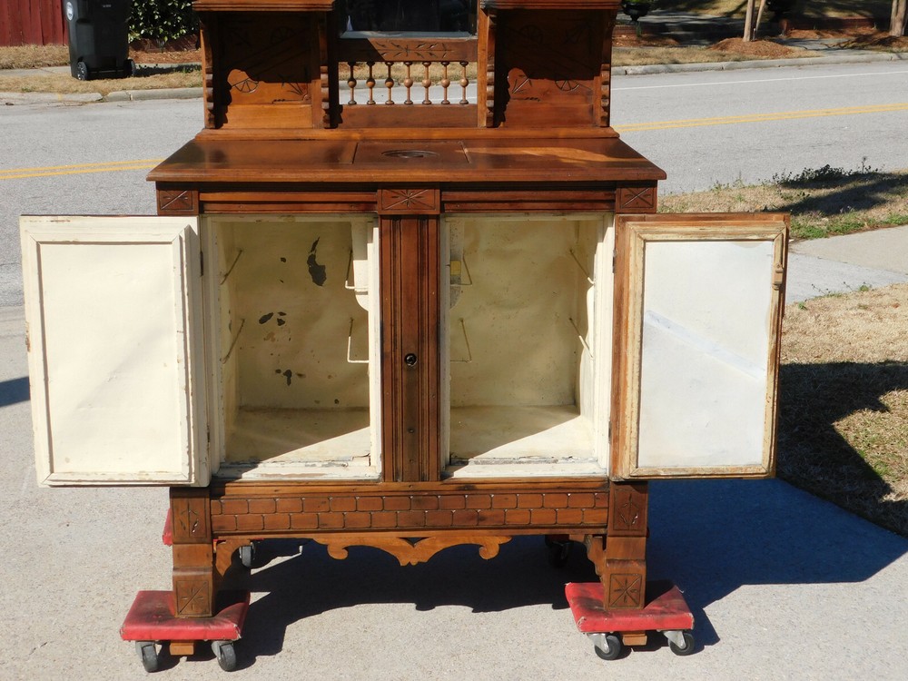 Ice Box Buffet~~Walnut Eastlake circa1880