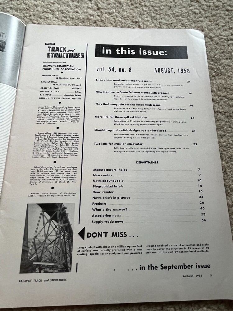 Railway Track and Structures - August 1958