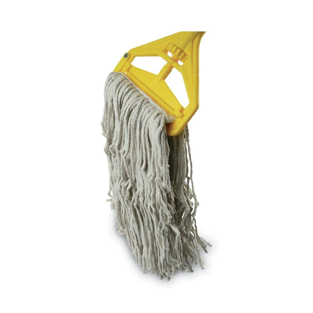 60 in. Quick Change Side-Latch Plastic Mop Head Aluminum Handle - Yellow