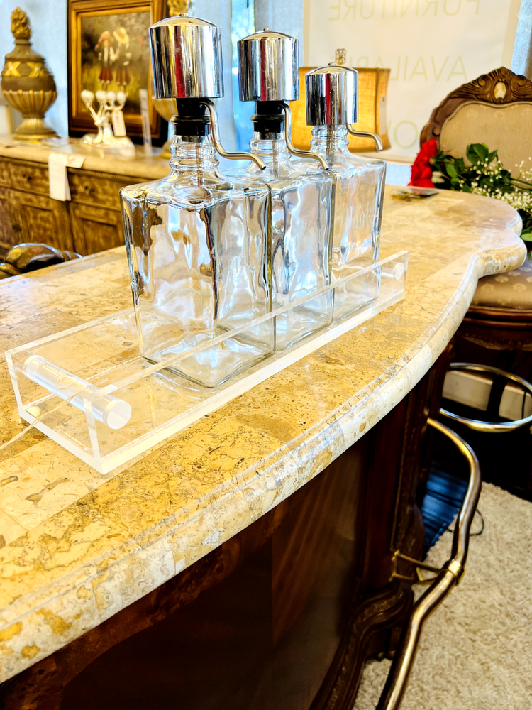 AICO by Michael Amini Cortina bar with marble top