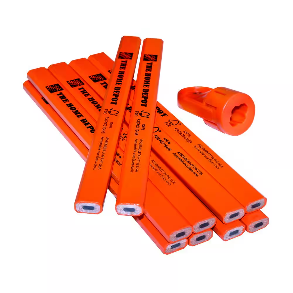 Carpenter Pencils with Original Sharpener (10-Pack)