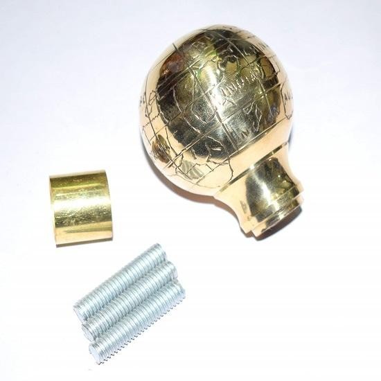 Globe Head Cast Brass Outside Handle Solid Cane Walking Stick Handle