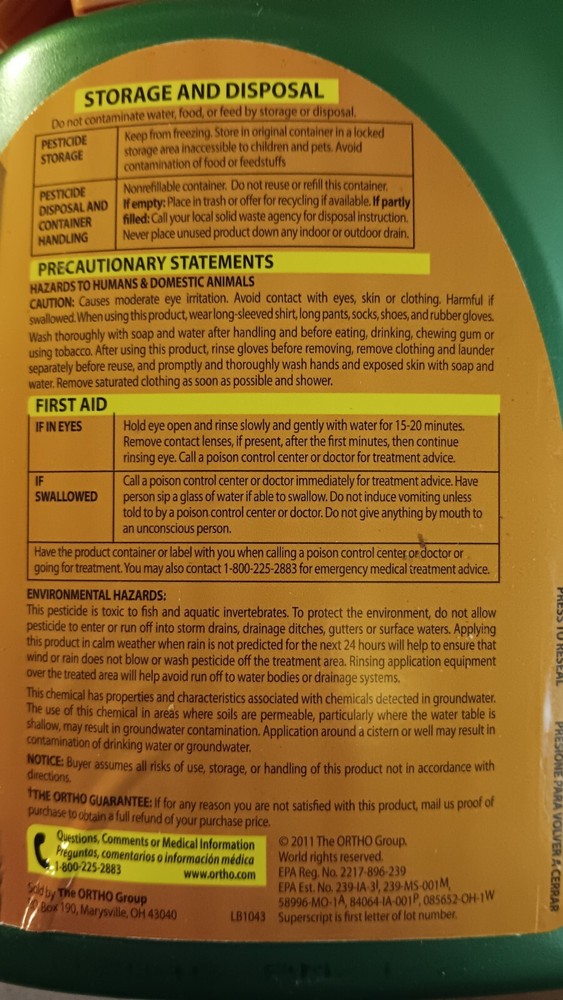 (2) Ortho Weed B Gon MAX Weed Killer Plus Crabgrass + Broadleaf Control 32 oz Ea