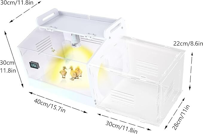 Iarge-Scale Chick brooder Box Quail Cage Egg Incubator Chick Starter Kit Chic...