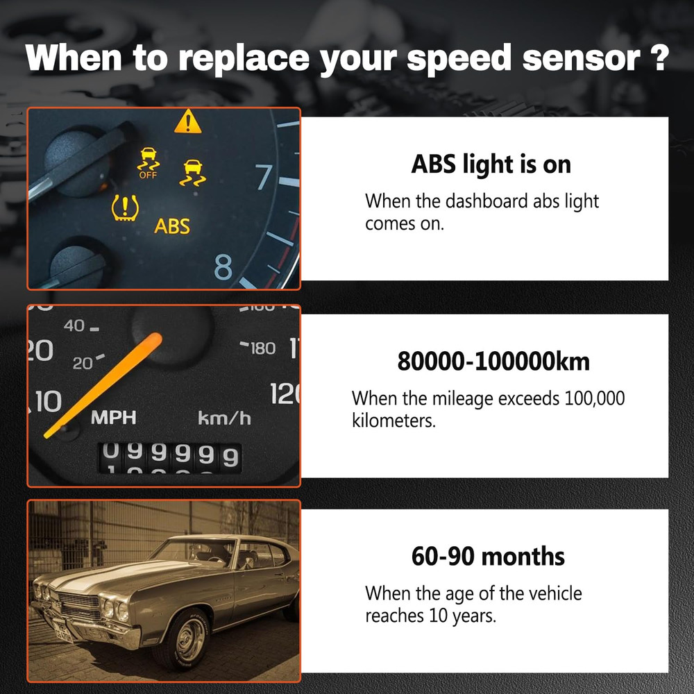 4PCS ABS Wheel Speed Sensor Front & Rear, Left & Right Compatible with 2007-2014
