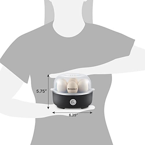 EGC115B Easy Egg Cooker Electric 7-Egg Capacity Soft Medium Hard-Boiled Egg C...