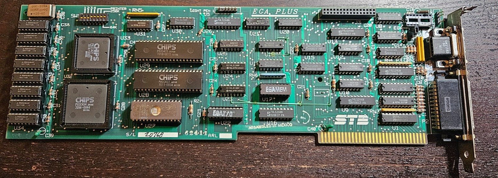 STB SYSTEMS EGA PLUS 8-BIT ISA CARD with Printer port