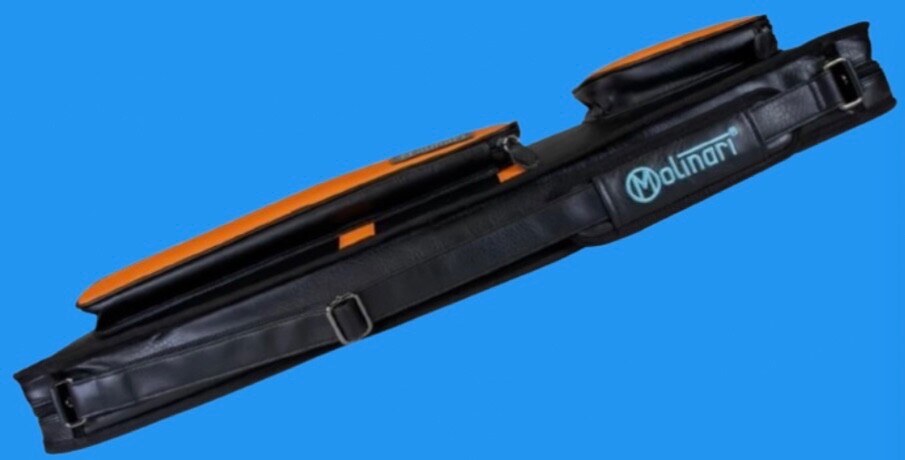 MOLINARI CUE CASE 3x6 SOFT ** BLACK / ORANGE