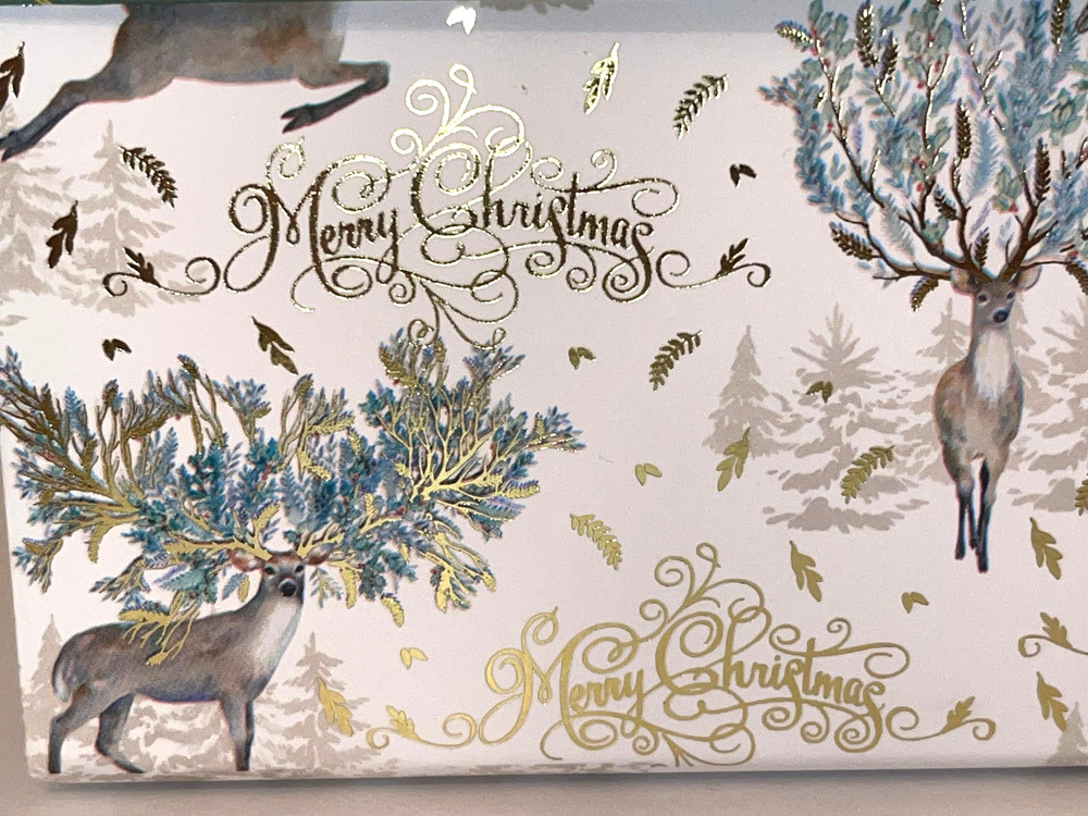Punch Studio CHRISTMAS "JOY" KEEPSAKE GIFT BOX. 7" BY 7" GORGEOUS!