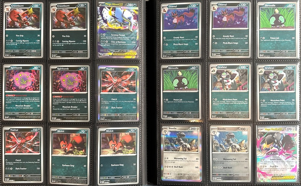 Mega Evolution Pokemon TCG Base Set with Reverse & EX - 254 Cards with Binder