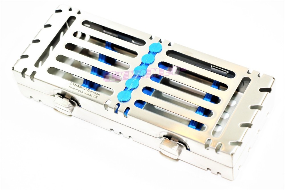 GERMAN DOUBLE BUTTON DETACHABLE STERILIZATION CASSETTE FOR 5 INSTRUMENTS 3PCS