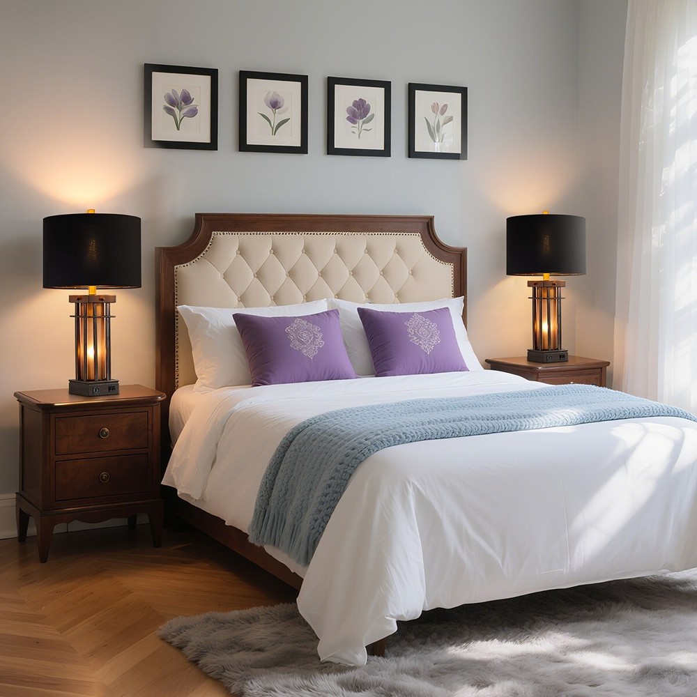 ✨ 2-Pack 25" Jacolbi Table Lamps | Dual USB + Night Light | Modern Design✨