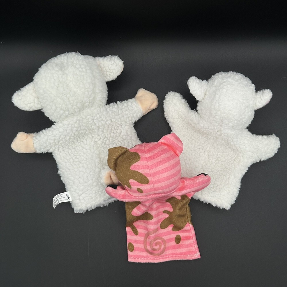 Three Hand Puppets Two Lambs And One Pig