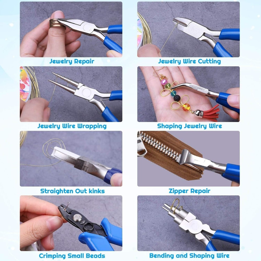 8pcs Micro Jewelry Pliers Set - Wire Wrapping Tools