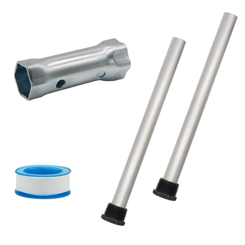 5 Pack RV Water Heater Anode Rod & Flush Wand, 9.25"L x 3/4 inch, Brass