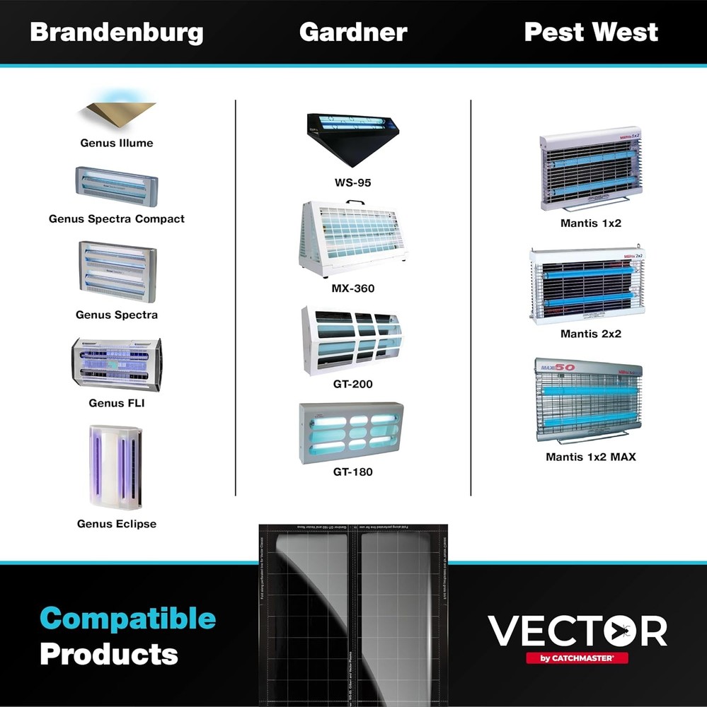 Catchmaster Vector UV Fly Light Replacement Glue Boards, No Pheromones