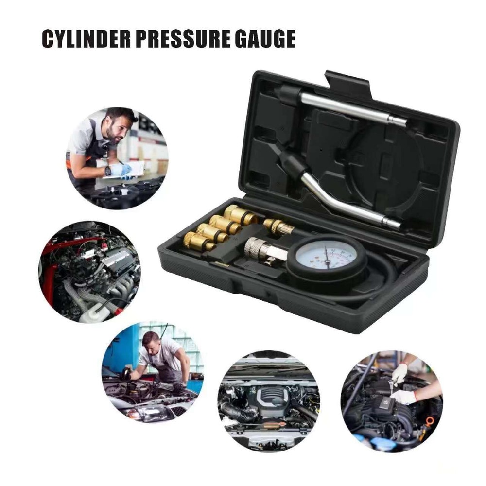 8PCS Compression Tester, Engine Tester kit Professional Petrol...