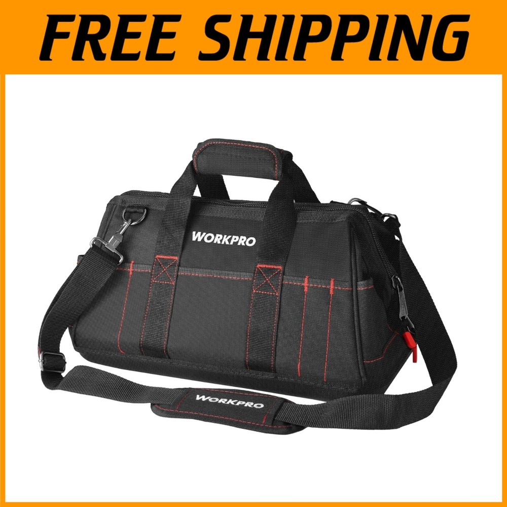 16" Tool Storage Bag with Waterproof Base, Black