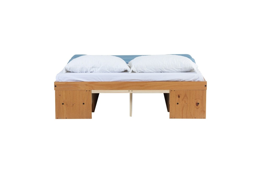 Memomad Bali Bed - Full Size Storage Platform Bed Frame with Drawers (Oak)