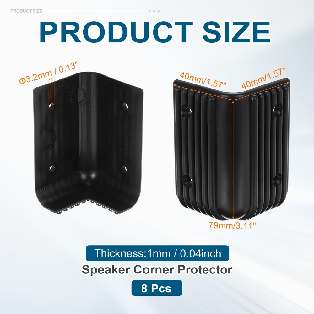 8 Pcs Speaker Cabinet Corners Protector 40x40x79mm Plastic Guard Wrap Angle