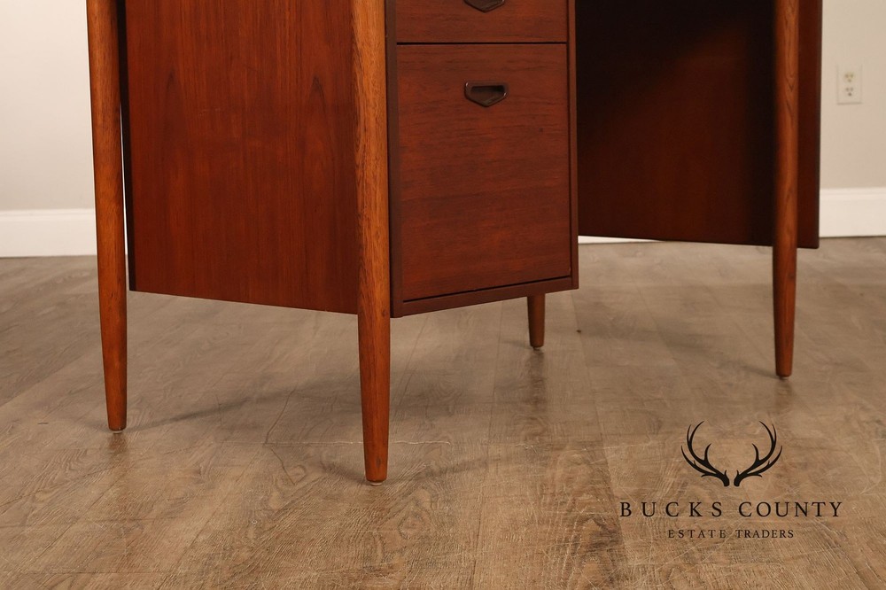 Arne Vodder Attributed Danish Modern Teak Drop Leaf Desk