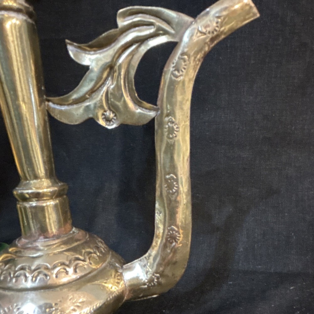 Vintage Etched Brass Turkish Dallah Teapot