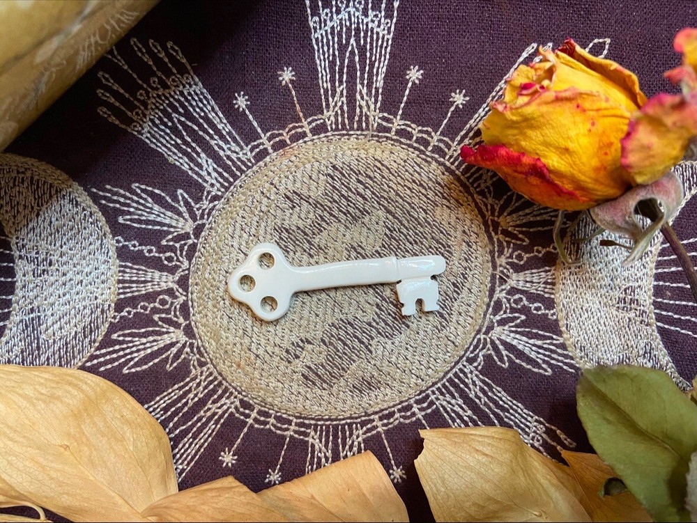 Small Bovine Bone Skeleton Key, Ethically Sourced Cow Bone, Natural Bone