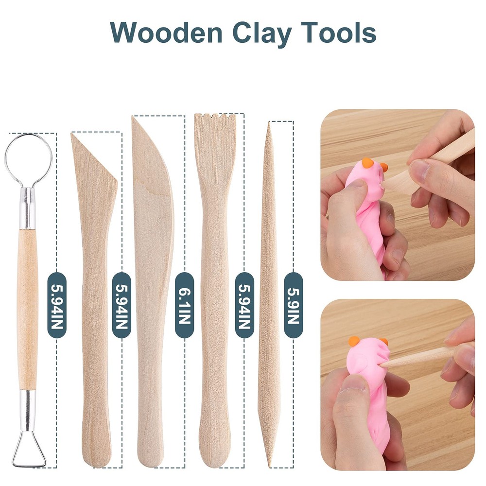 Clay Tools Kit, 25 PCS Ceramics Polymer Clay Sculpting Modeling Pottery Tools...