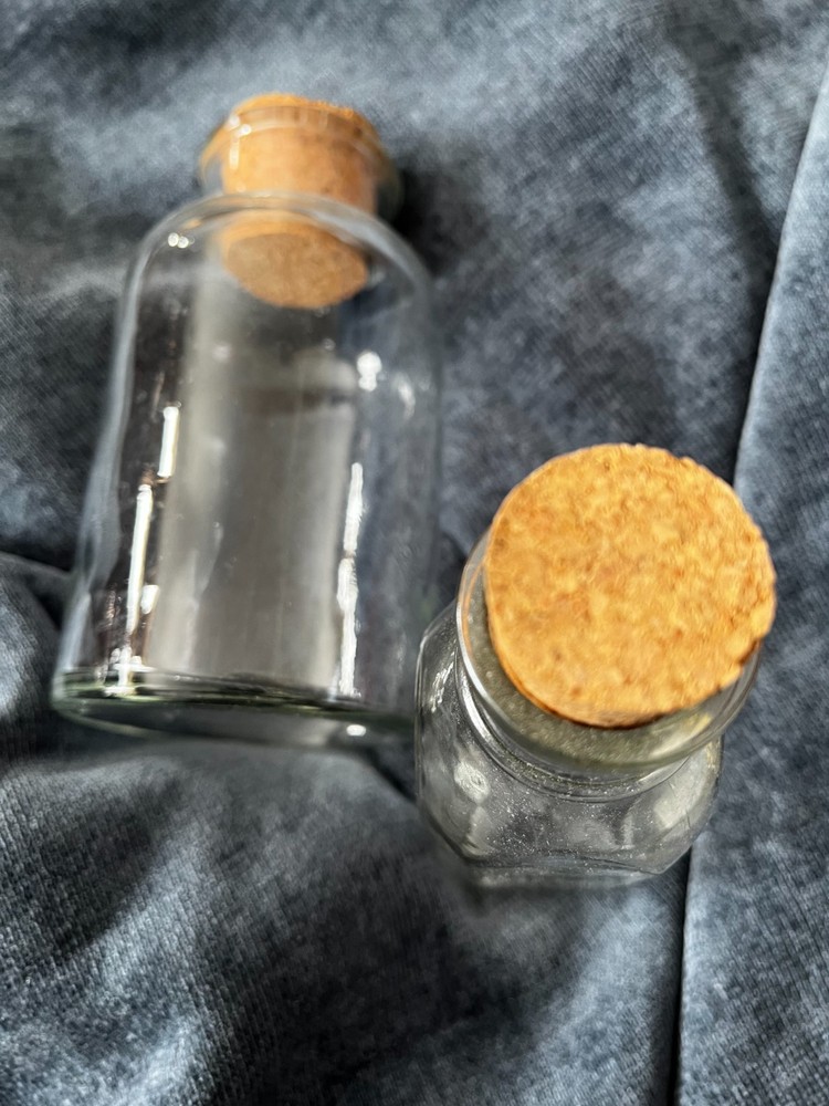 Glass Bottles (2) - Clear with Corks