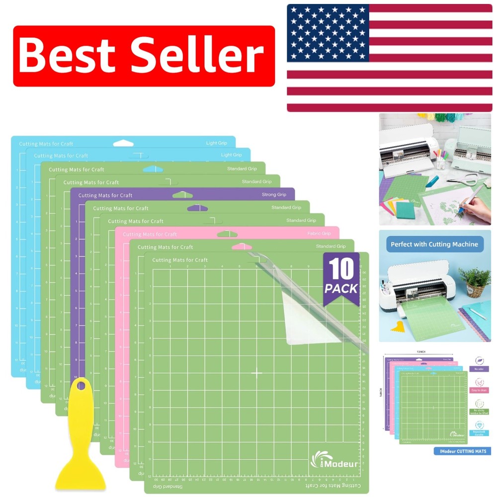 Complete Crafting Solution: 10 Pack 12"x12" Cutting Mats with Protective Film