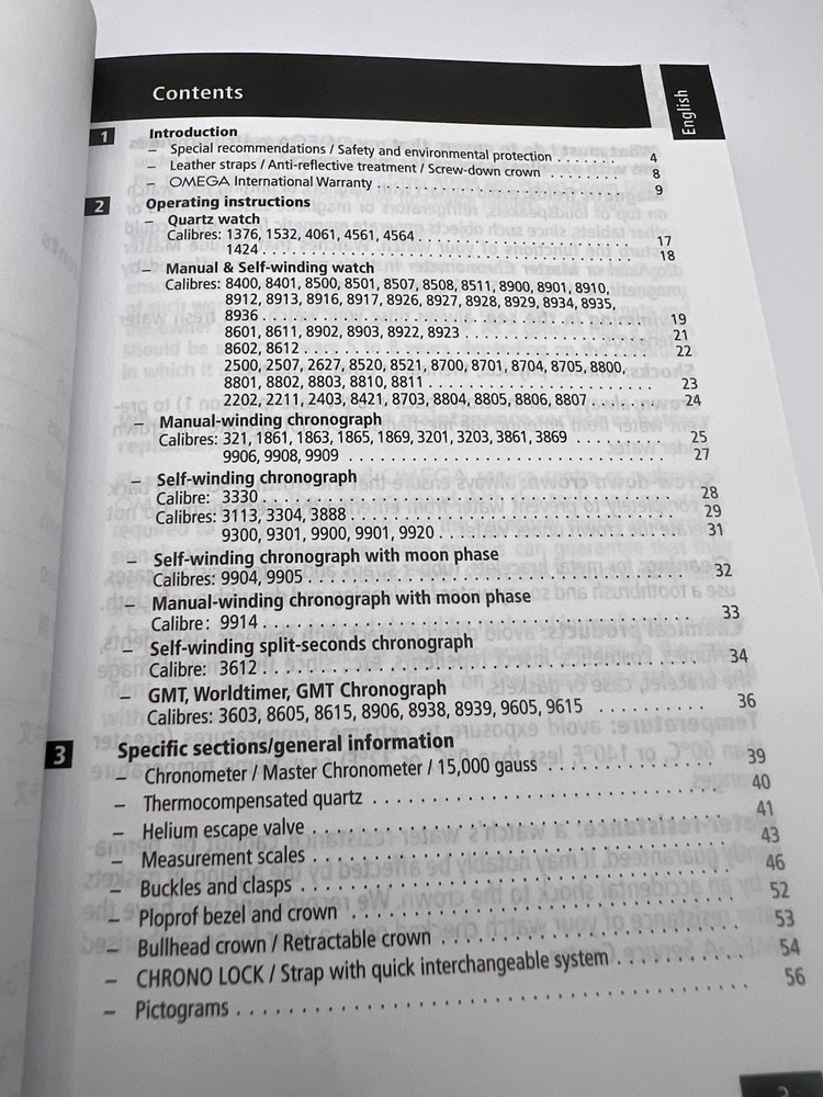 OMEGA WATCH OPERATING INSTRUCTIONS MANUAL