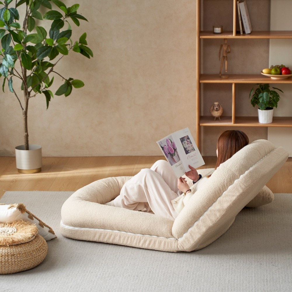 Triple Fold Down Sofa Bed Beige