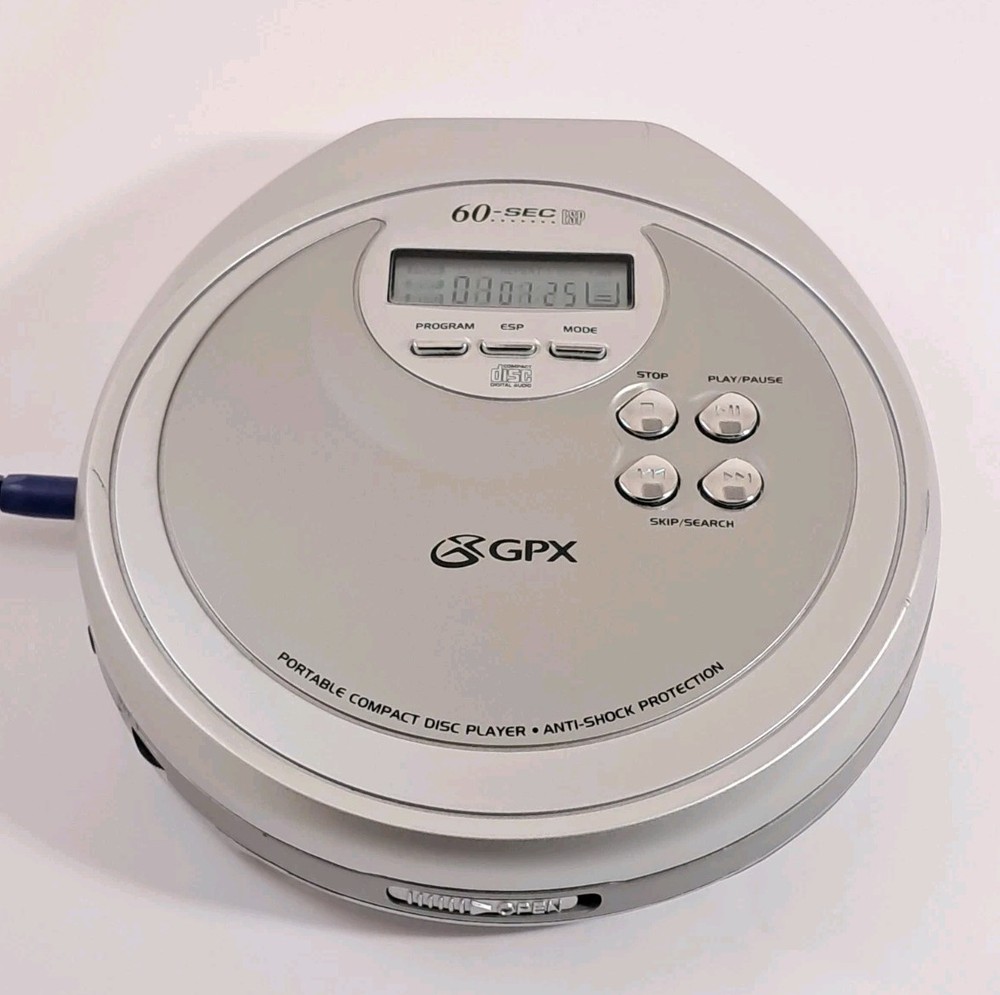 GPX Portable CD Player C3972 60 Second ESP Programmable