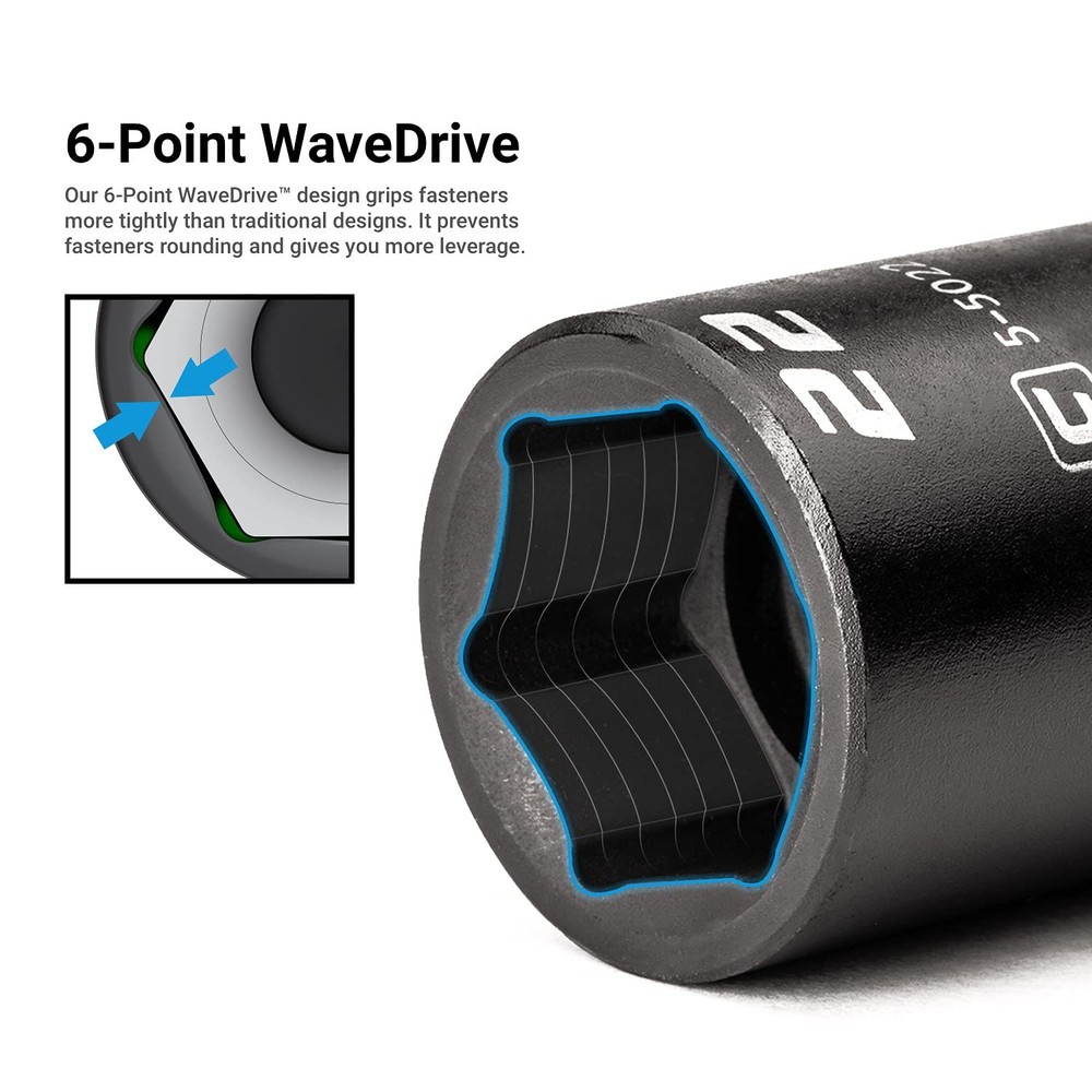 Capri Tools 15/16 in. Stubby Impact Socket, 1/2 Drive, 15/16-Inch