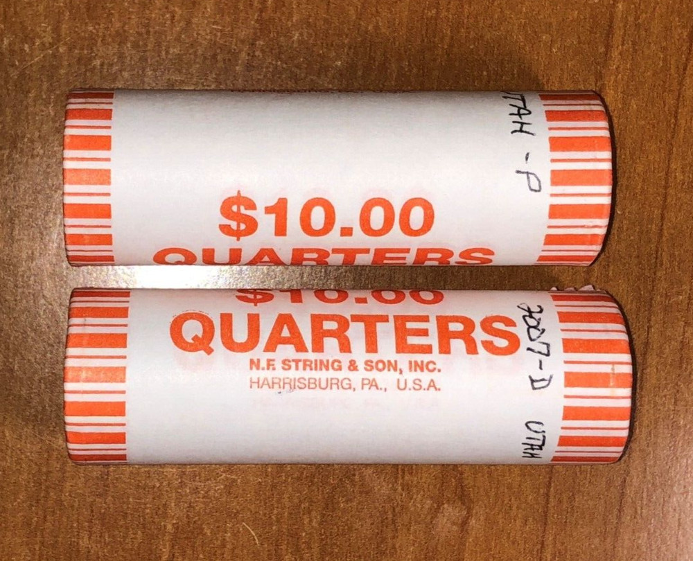2007 UTAH  P&D STATE QUARTER ORIGINAL BANK ROLLS -UNCIRCULATED