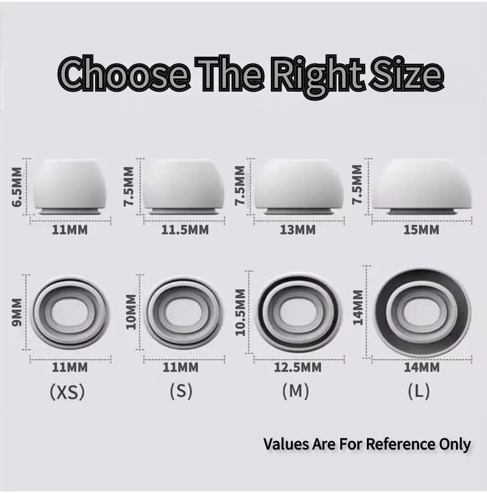 Acediar Replacement Ear Tips Compatible with AirPods Pro1/2 [4 4Pair-White
