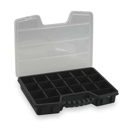 Westward 2Hfr7 Adjustable Compartment Box With 5 To 20 Compartments, Plastic,