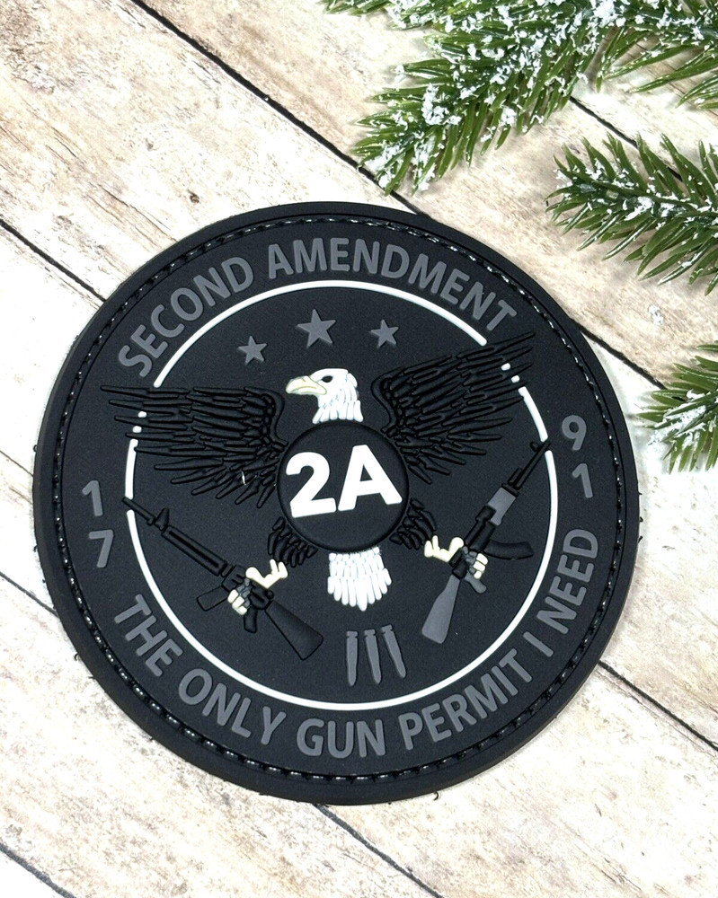 PVC Tactical Patch - Morale 2nd Amendment Patch - Gun Permit Eagle Patch