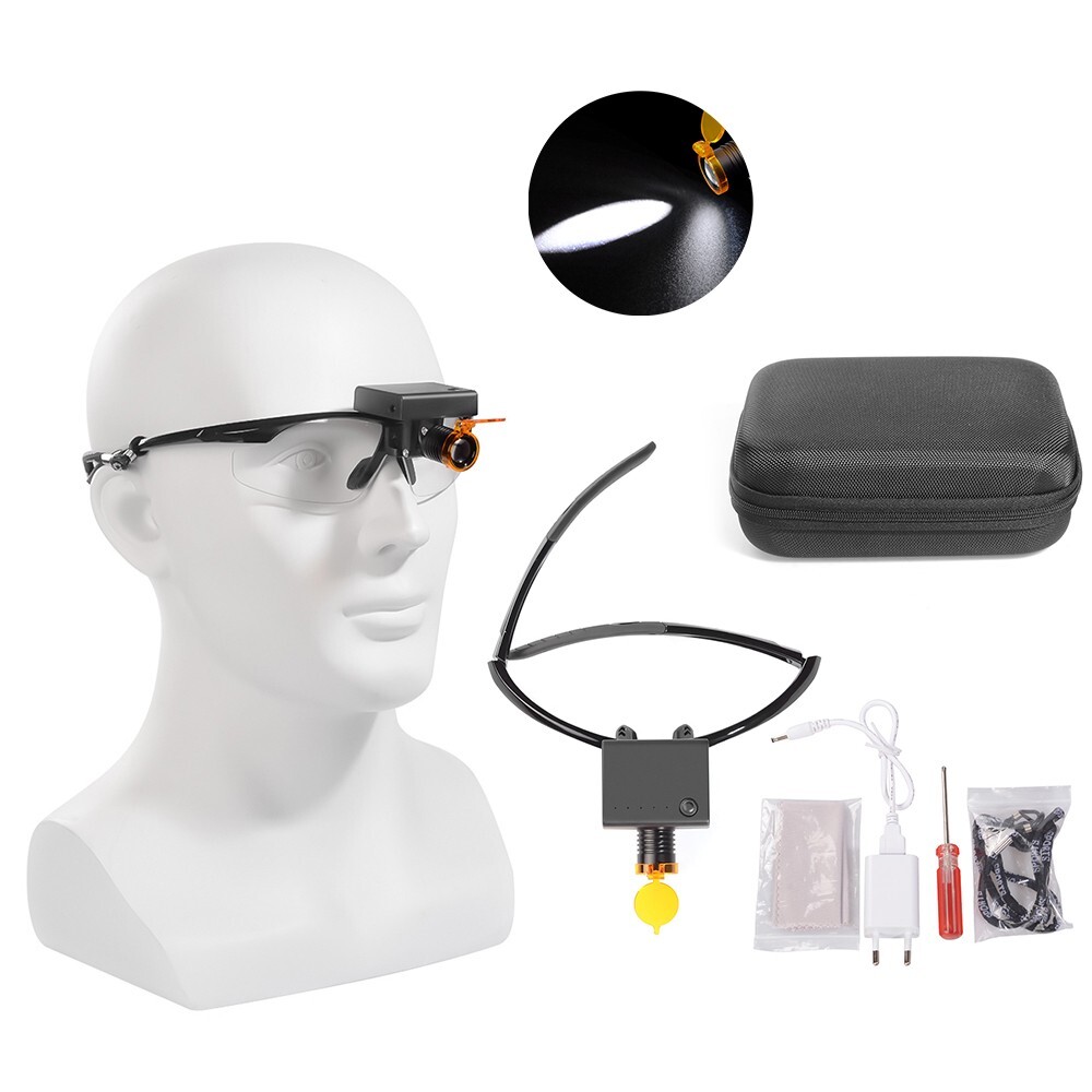3W LED Wireless Head Light with Optical Filter and Plain Glass Spectacles USA