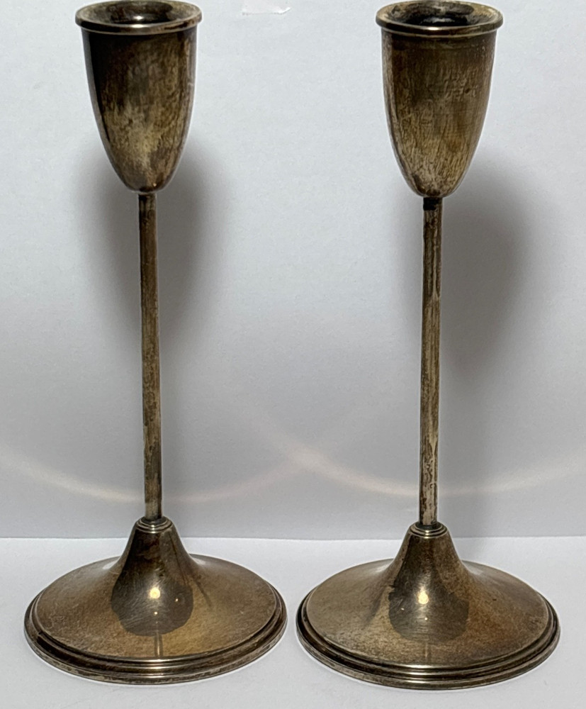 David Orgell Sterling Silver Weighted Candle Holders 8”