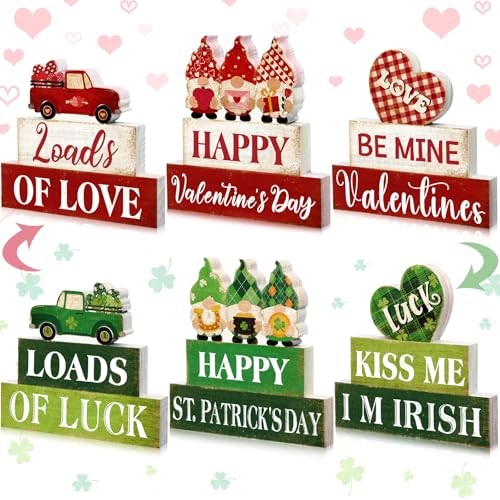 3 Pcs Valentines Day Decor St. Patricks Day Decorations Double Sided Theme